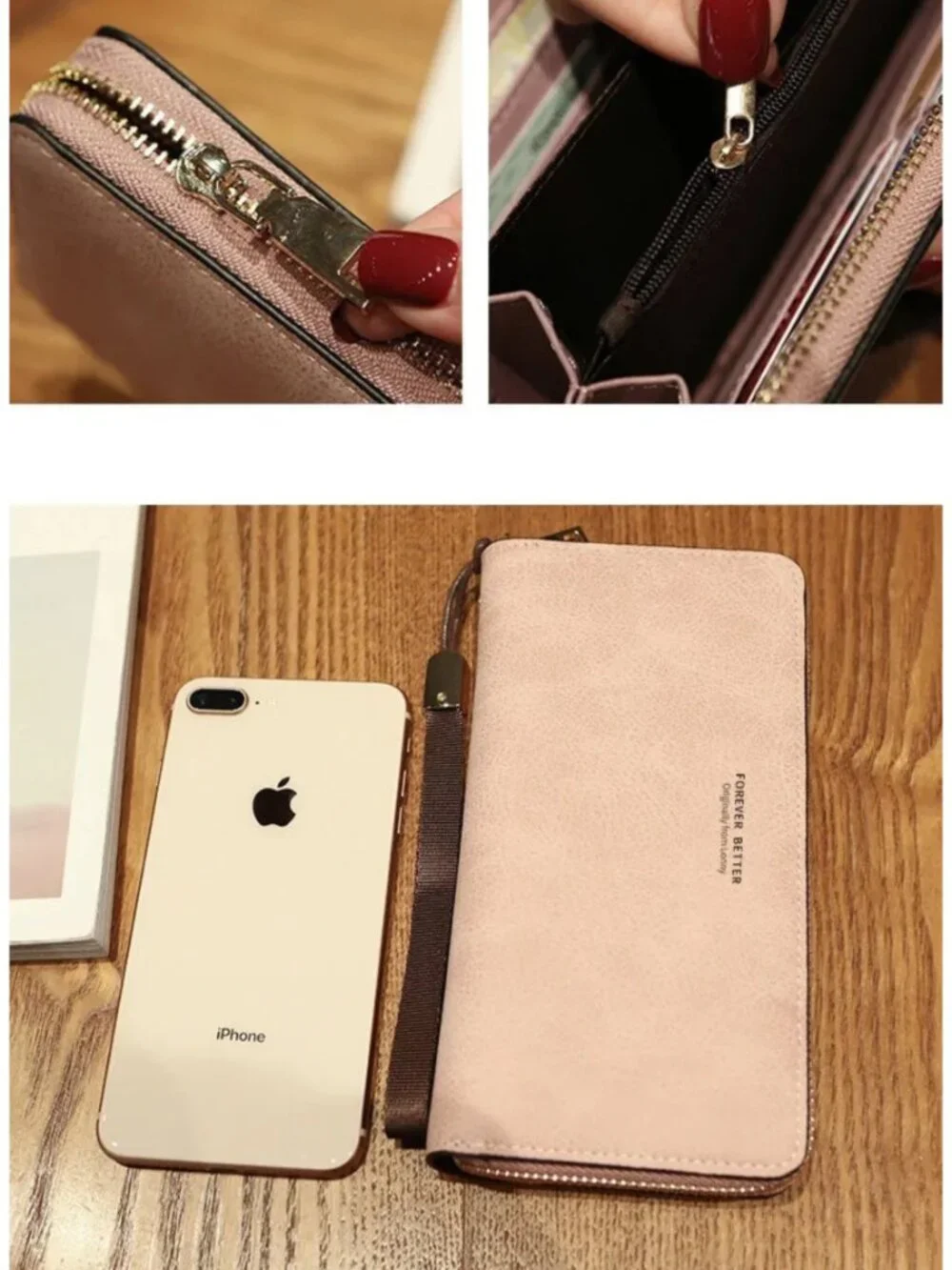 Forever Better Women Multi-Card Large Wallet Smartphone Holder Coin wristlet